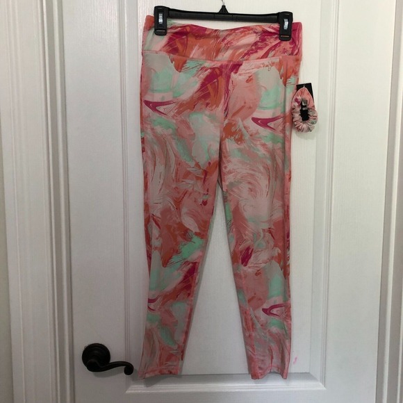 Ideology Other - Ideology Girls XL‎ Pink Shock Abstract Marble Print Leggings with Scrunchie Set